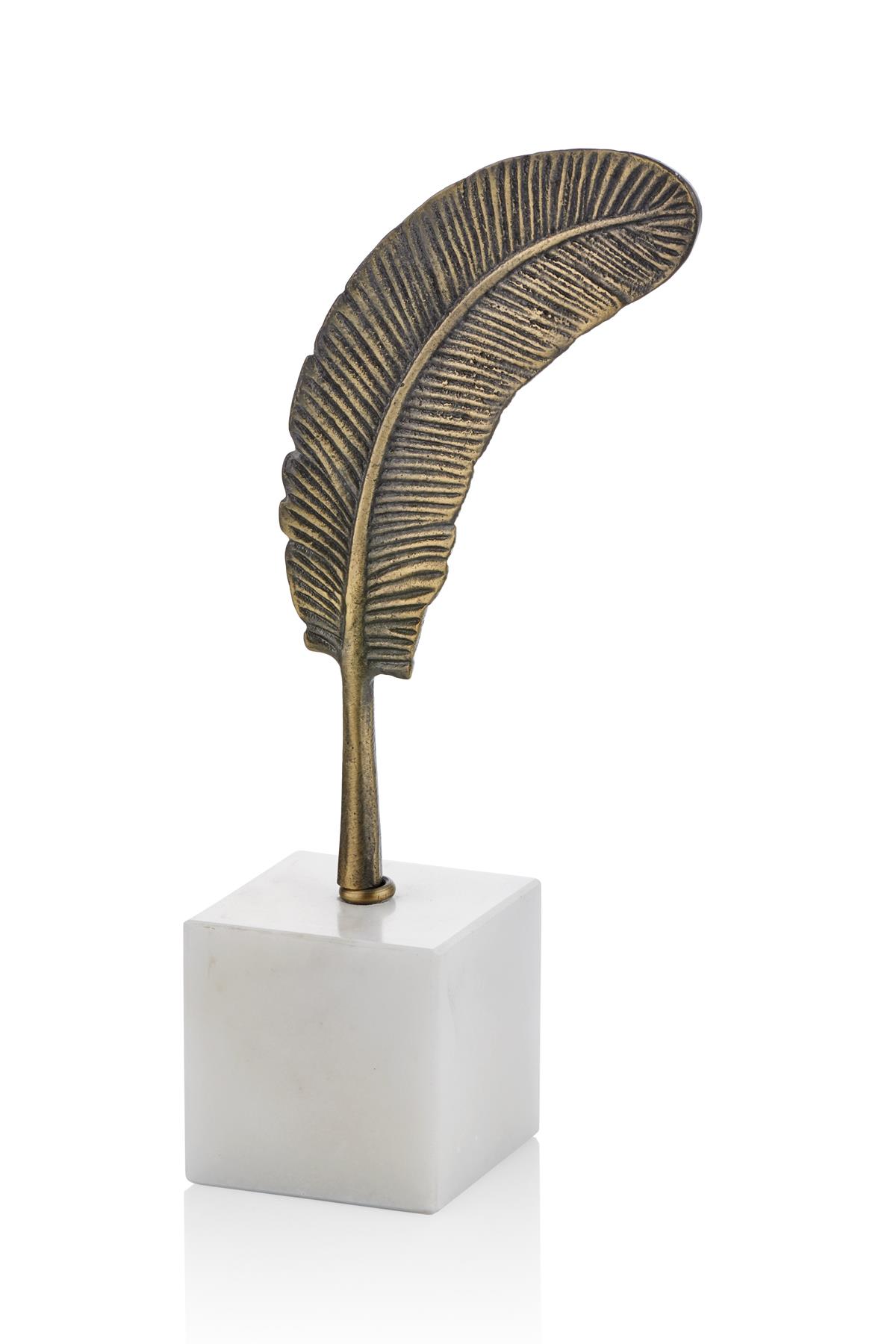 Evza Mermer Küp Üzeri Yamuk Tüy Beyaz Bronz 7*13*27 Cm Evza Mermer Küp Üzeri Yamuk Tüy Beyaz Bronz 7*13*27 Cm