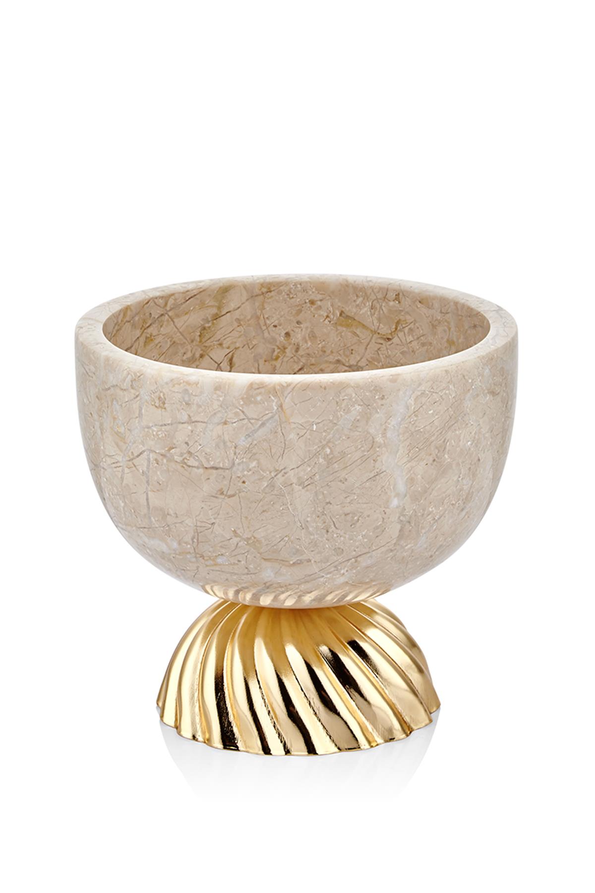 Evza Mermer Burgu Ayaklı Derin Kase Bej 15*15*13,5 Cm Evza Mermer Burgu Ayaklı Derin Kase Bej 15*15*13,5 Cm