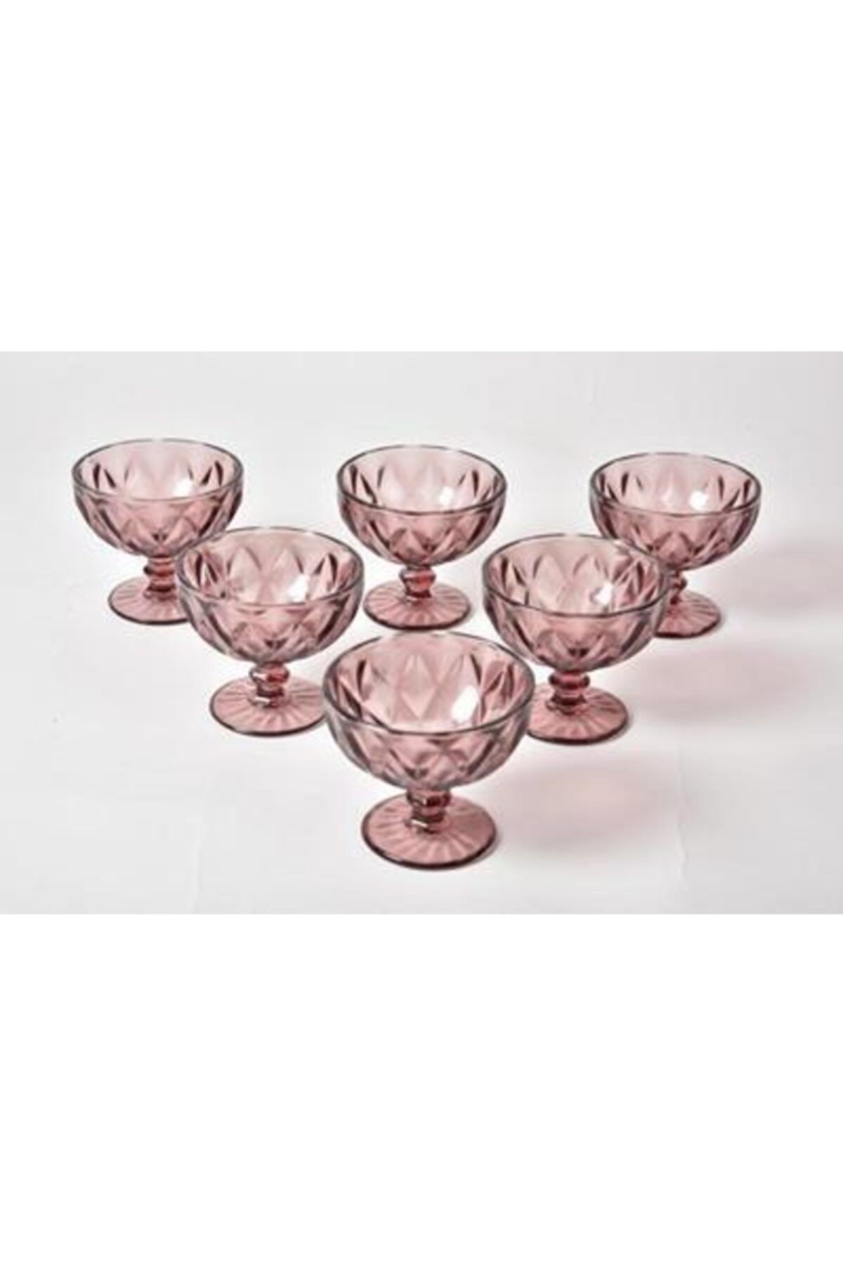 Seta Crystal Colors 6Lı Ayaklı Kase Ekose Desen Pembe Seta Crystal Colors 6Lı Ayaklı Kase Ekose Desen Pembe