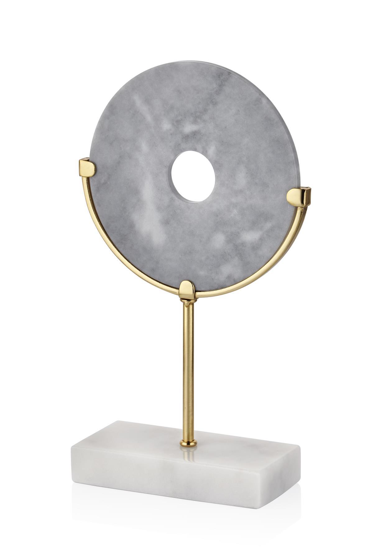 Evza Dekoratif Mermer Disk Gold Gri 8*20*35 Cm Evza Dekoratif Mermer Disk Gold Gri 8*20*35 Cm