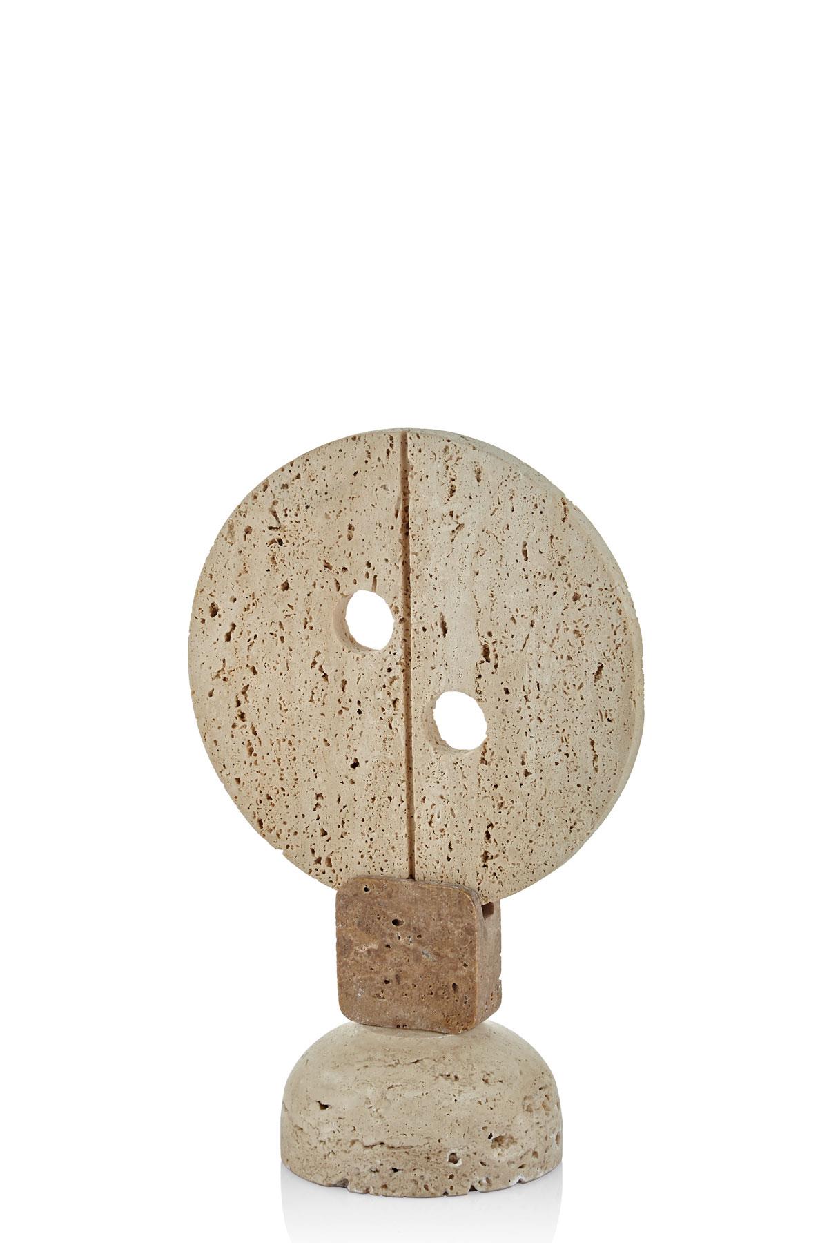 Evza Mermer Button Decor Traverten 12*20*32 Cm Evza Mermer Button Decor Traverten 12*20*32 Cm