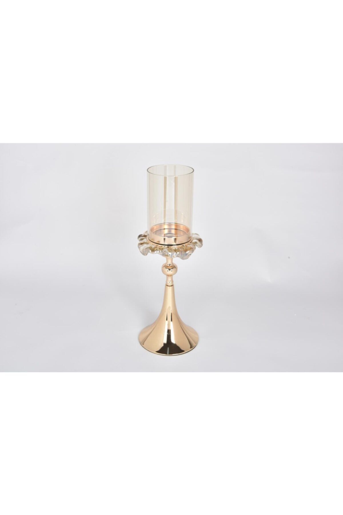 Seta Regina Mumluk Cam Dalga Ağızlı Gold Küçük 42 Cm Seta Regina Mumluk Cam Dalga Ağızlı Gold Küçük 42 Cm