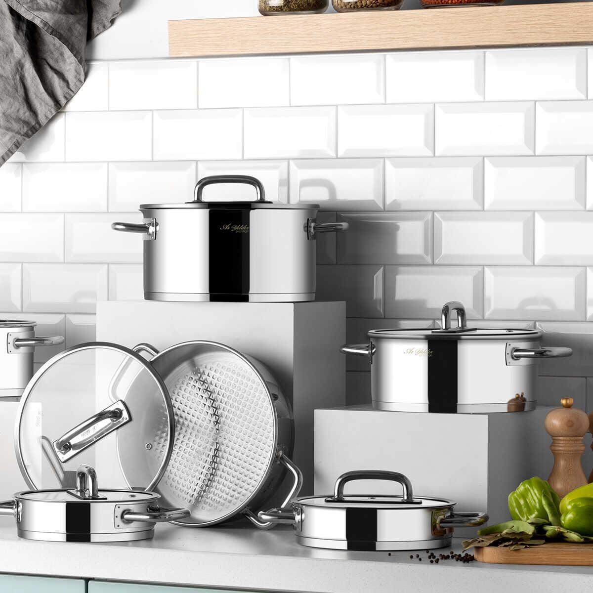 Aryıldız Studio Prestige 20 Parça İdeal Tencere Seti Aryıldız Studio Prestige 20 Parça İdeal Tencere Seti