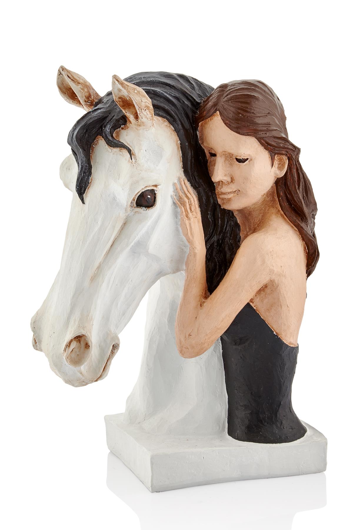 *Beyaz At Ve Kadın Biblosu 15*26*35 Cm *Beyaz At Ve Kadın Biblosu 15*26*35 Cm