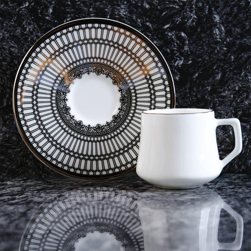 Evaliza Crown Platin 6 Kişilik Double Kahve Fincanı Takımı Evaliza Crown Platin 6 Kişilik Double Kahve Fincanı Takımı