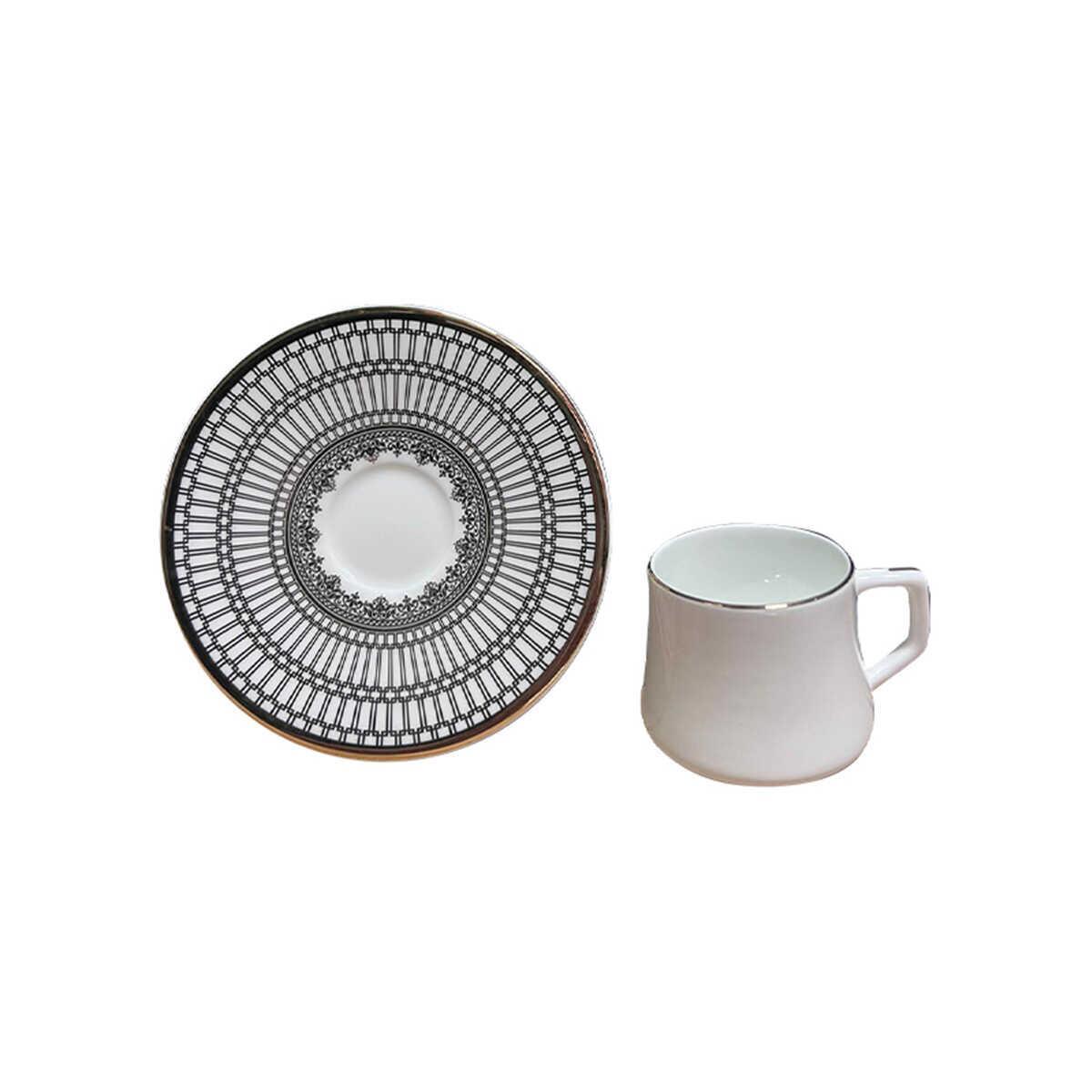 Evaliza Crown Platin 6 Kişilik Double Kahve Fincanı Takımı Evaliza Crown Platin 6 Kişilik Double Kahve Fincanı Takımı