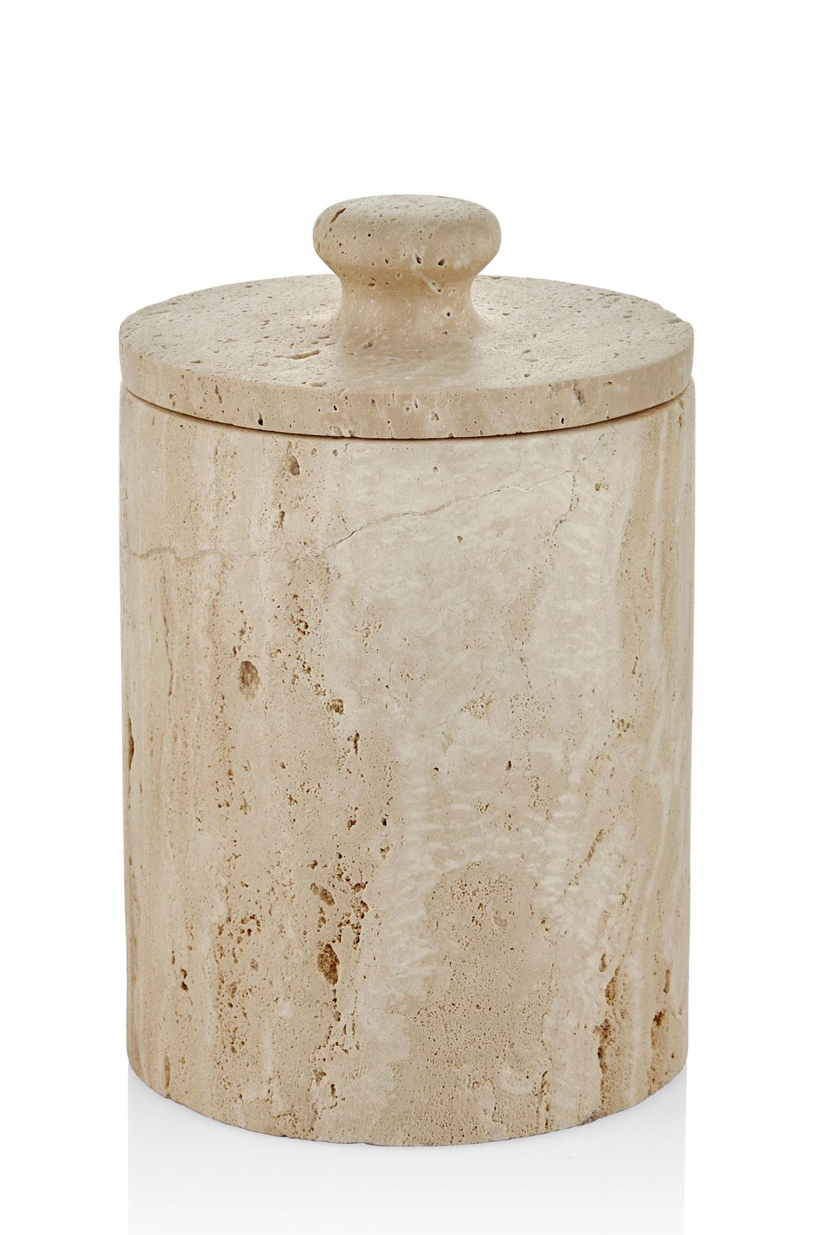 Evza Mermer Çöp Kovası Traverten 15*15*23 Cm Evza Mermer Çöp Kovası Traverten 15*15*23 Cm