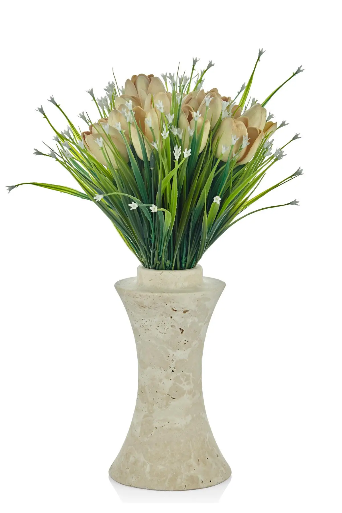 Evza Mermer Traverten Elegant Vazo 13*13*23 Cm Evza Mermer Traverten Elegant Vazo 13*13*23 Cm