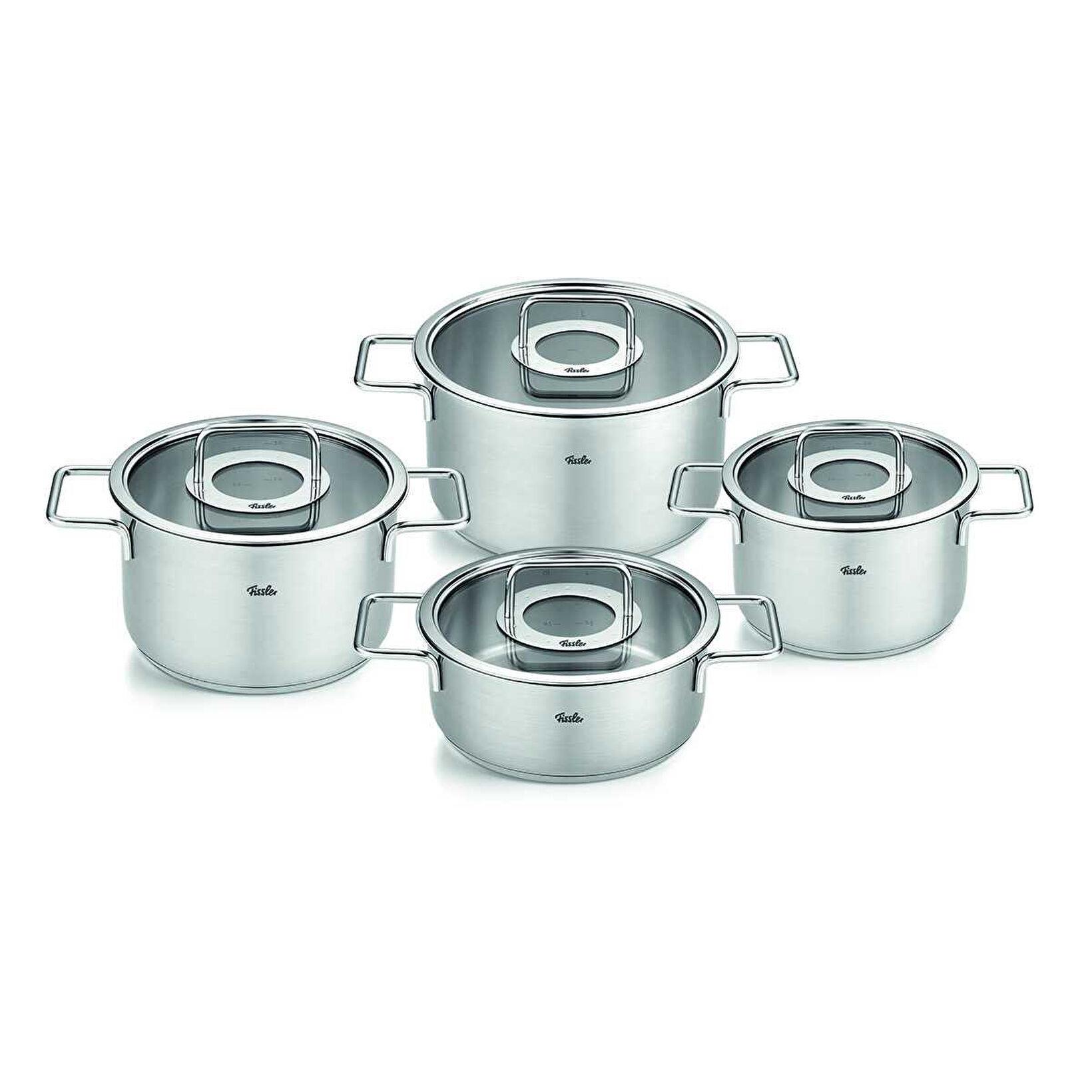 Fissler Pure Collection 8 Parça Cam Kapak Çelik Tencere Seti Fissler Pure Collection 8 Parça Cam Kapak Çelik Tencere Seti