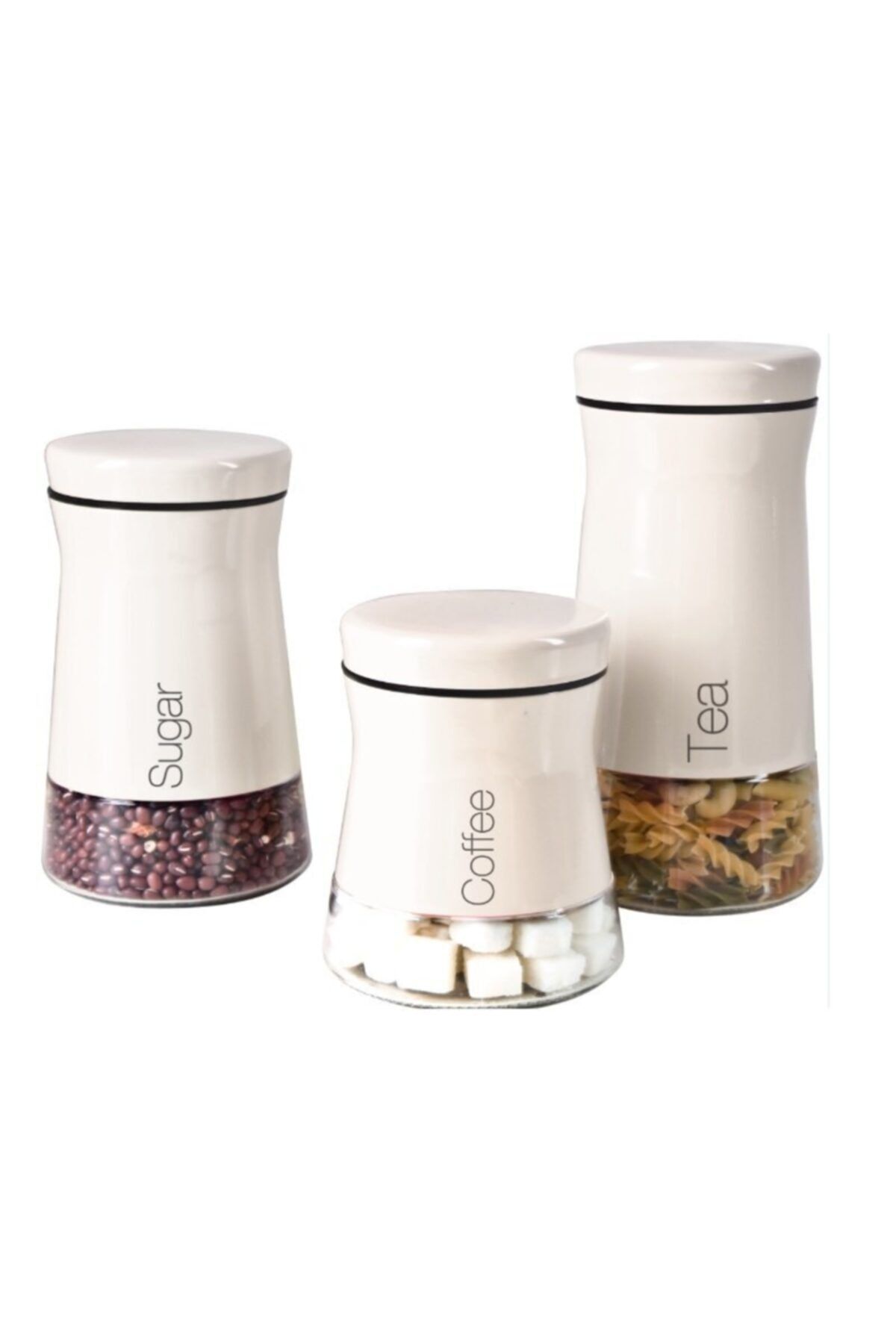 Seta Kitchen Kavanoz Seti 3Lü Krem Seta Kitchen Kavanoz Seti 3Lü Krem