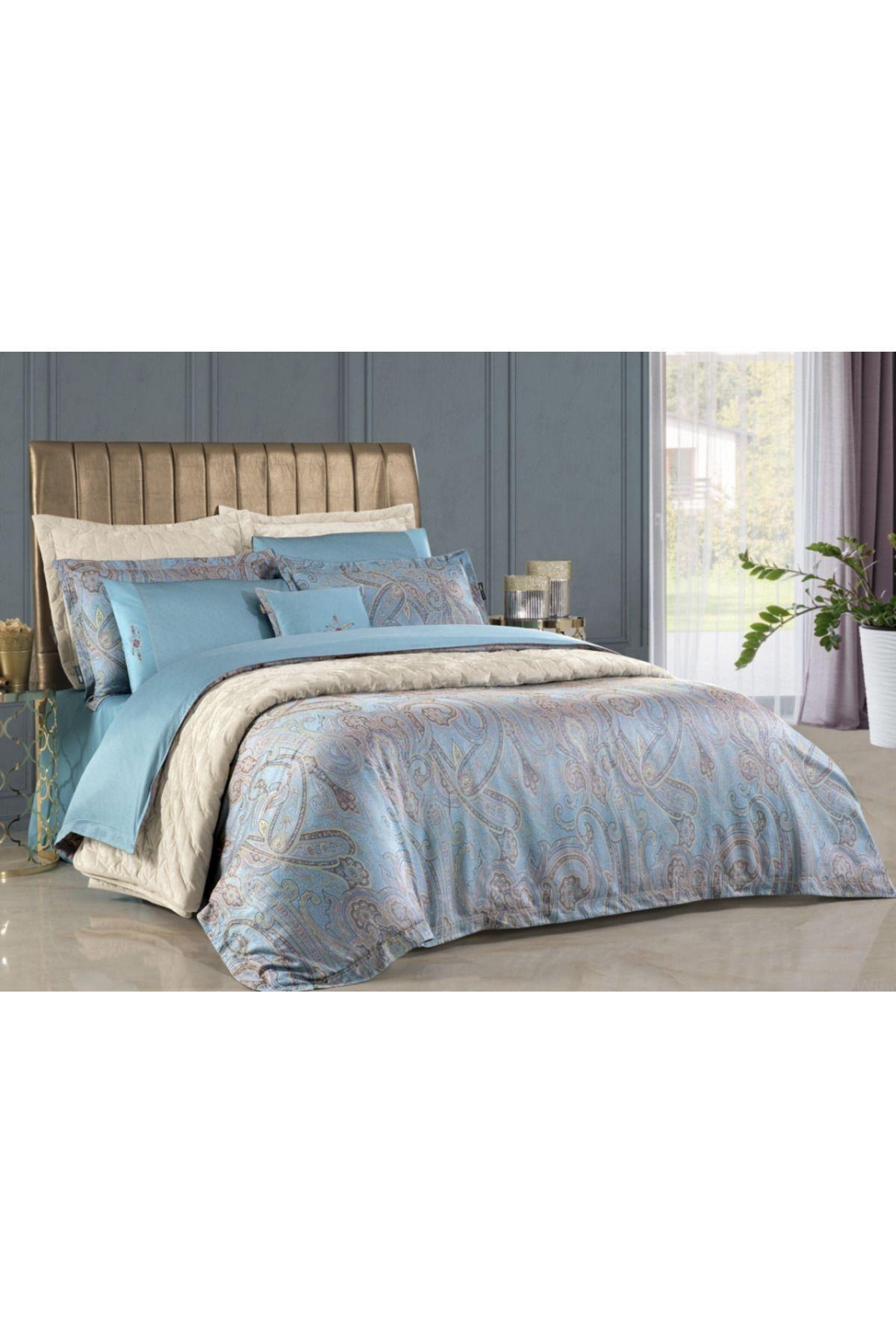Sarev Athena Jakarlı Nevresim Takımı King Size , .Mavi Sarev Athena Jakarlı Nevresim Takımı King Size , .Mavi
