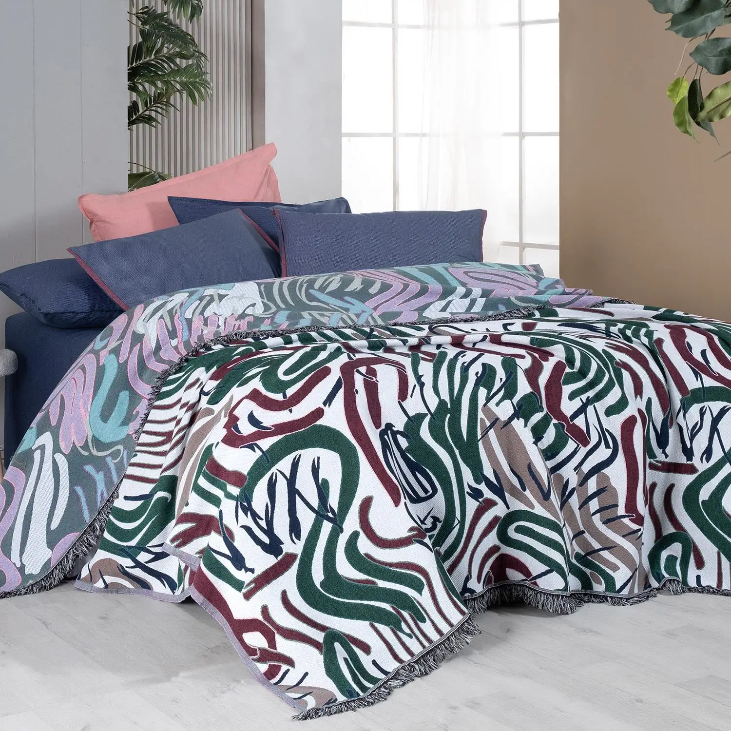 Sarev Favor Multicolor Çift Kişilik %100 Pamuk İpliği Boyalı Pike Takımı Sarev Favor Multicolor Çift Kişilik %100 Pamuk İpliği Boyalı Pike Takımı