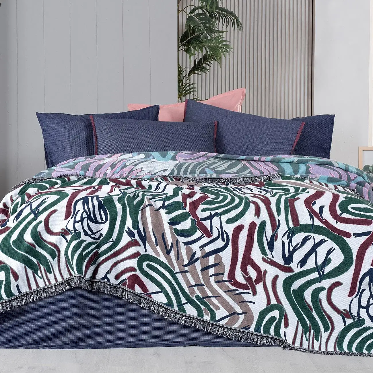 Sarev Favor Multicolor Çift Kişilik %100 Pamuk İpliği Boyalı Pike Takımı Sarev Favor Multicolor Çift Kişilik %100 Pamuk İpliği Boyalı Pike Takımı