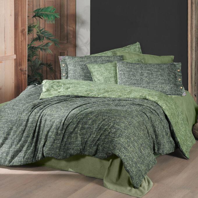 Sarev Glamis King Size (Battal Boy) %100 Pamuk Flanel (Pazen) Nevresim Takımı Yeşil Sarev Glamis King Size (Battal Boy) %100 Pamuk Flanel (Pazen) Nevresim Takımı Yeşil
