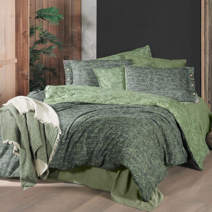 Sarev Glamis King Size (Battal Boy) %100 Pamuk Flanel (Pazen) Nevresim Takımı Yeşil Sarev Glamis King Size (Battal Boy) %100 Pamuk Flanel (Pazen) Nevresim Takımı Yeşil