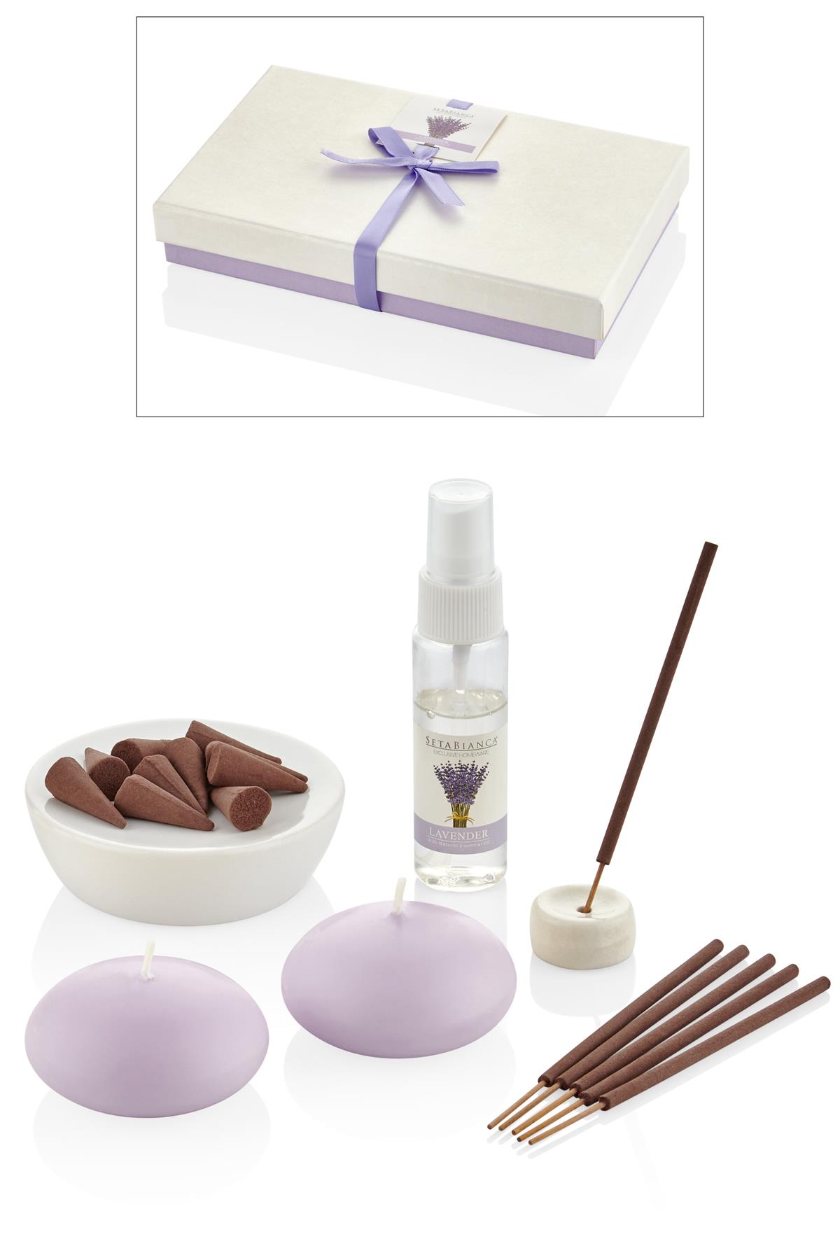 Seta Aroma Kokuluk Set 2Li Mum Tütsü Lavender 25*11*8Cm Seta Aroma Kokuluk Set 2Li Mum Tütsü Lavender 25*11*8Cm