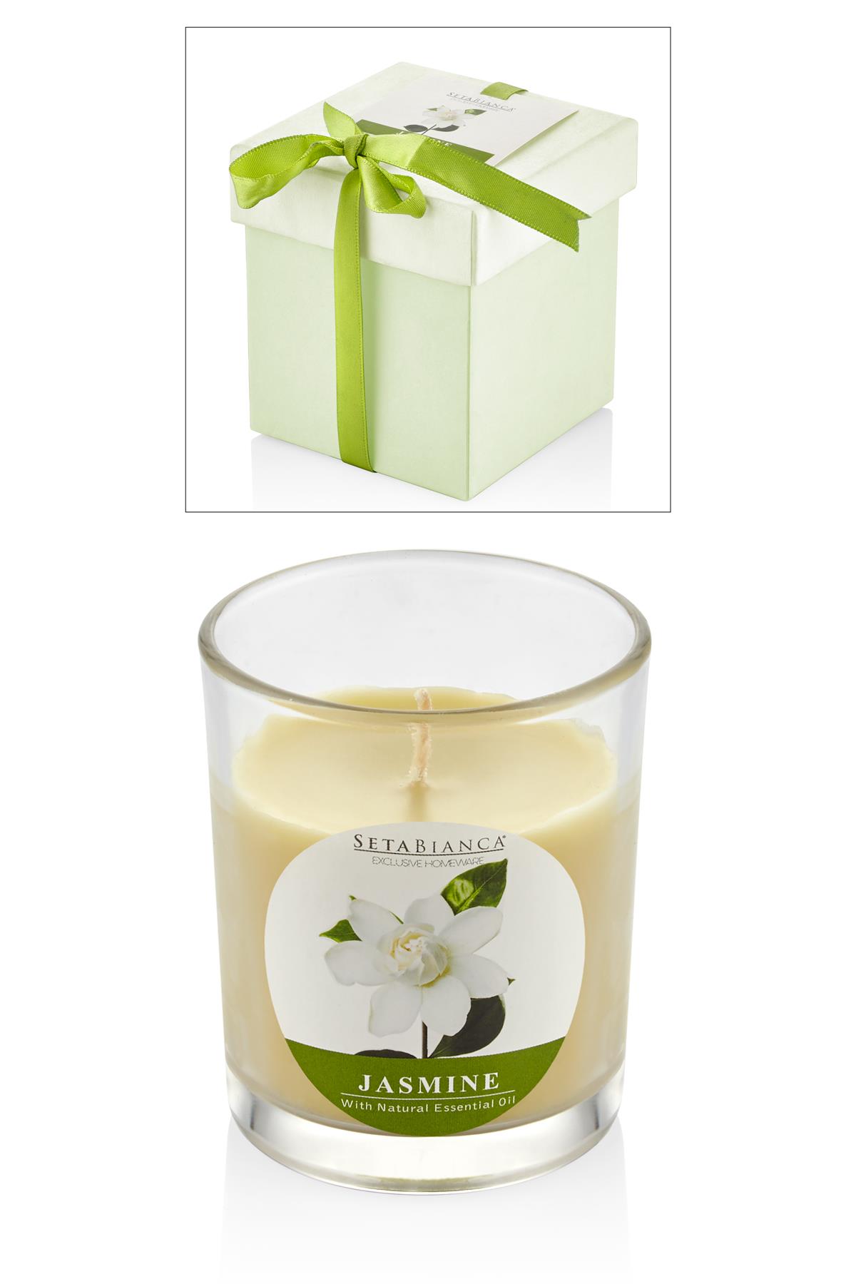 Seta Aroma Mum Kokulu Cam Kutu Jasmıne 8.5*8.5*9Cm Seta Aroma Mum Kokulu Cam Kutu Jasmıne 8.5*8.5*9Cm
