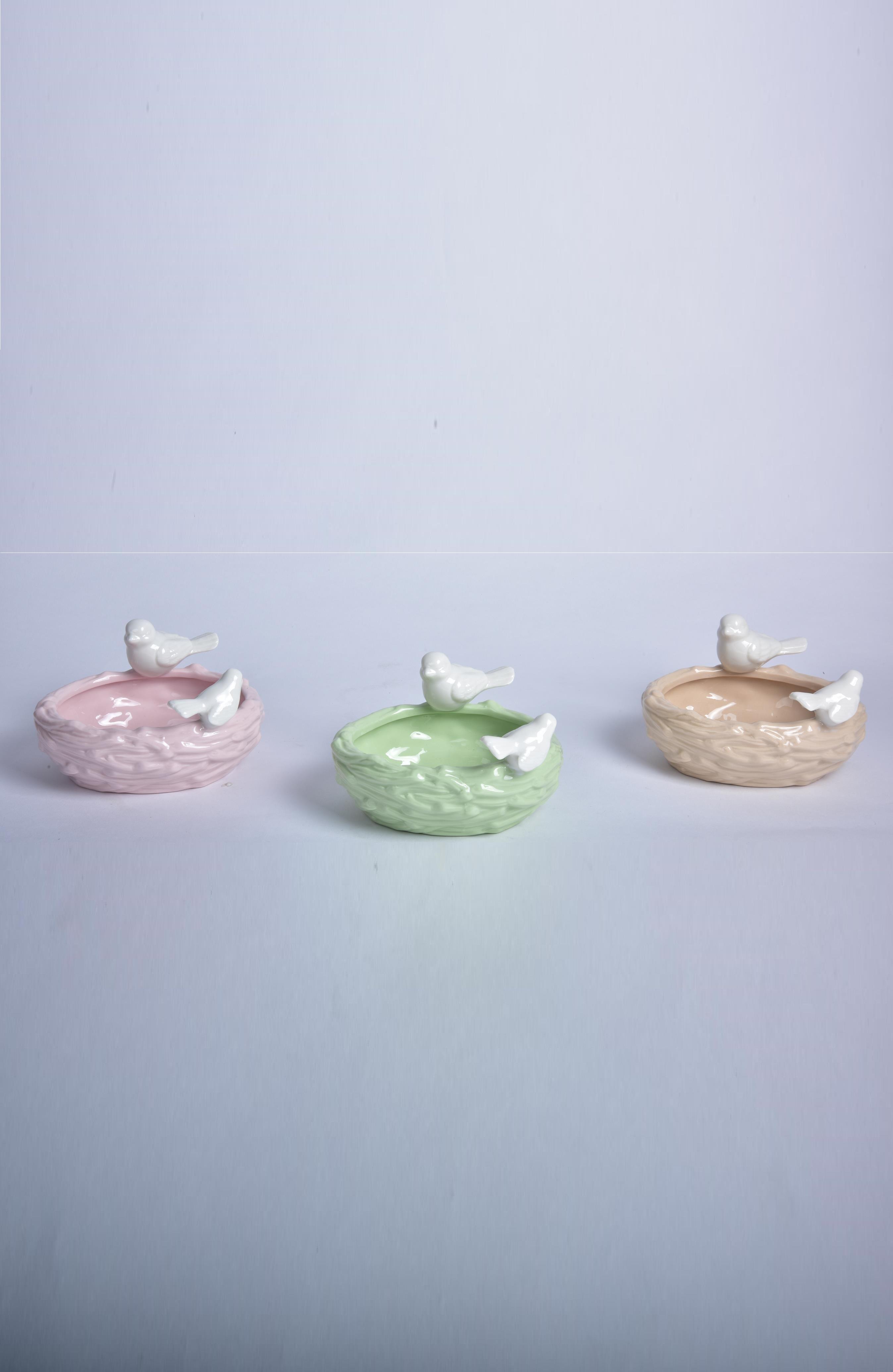 Seta Ceramic Kase 2 Kuşlu Kahve 13*13*9 Cm Seta Ceramic Kase 2 Kuşlu Kahve 13*13*9 Cm
