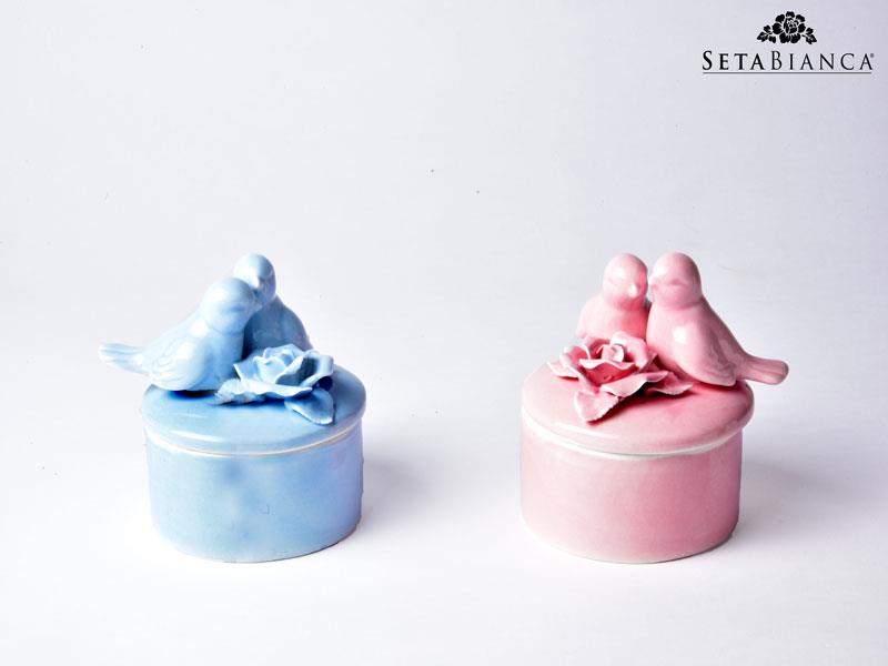 Seta Ceramic Mını Kutu Kuş Gül Mıx 2 Color 9X9X10 Cm Seta Ceramic Mını Kutu Kuş Gül Mıx 2 Color 9X9X10 Cm