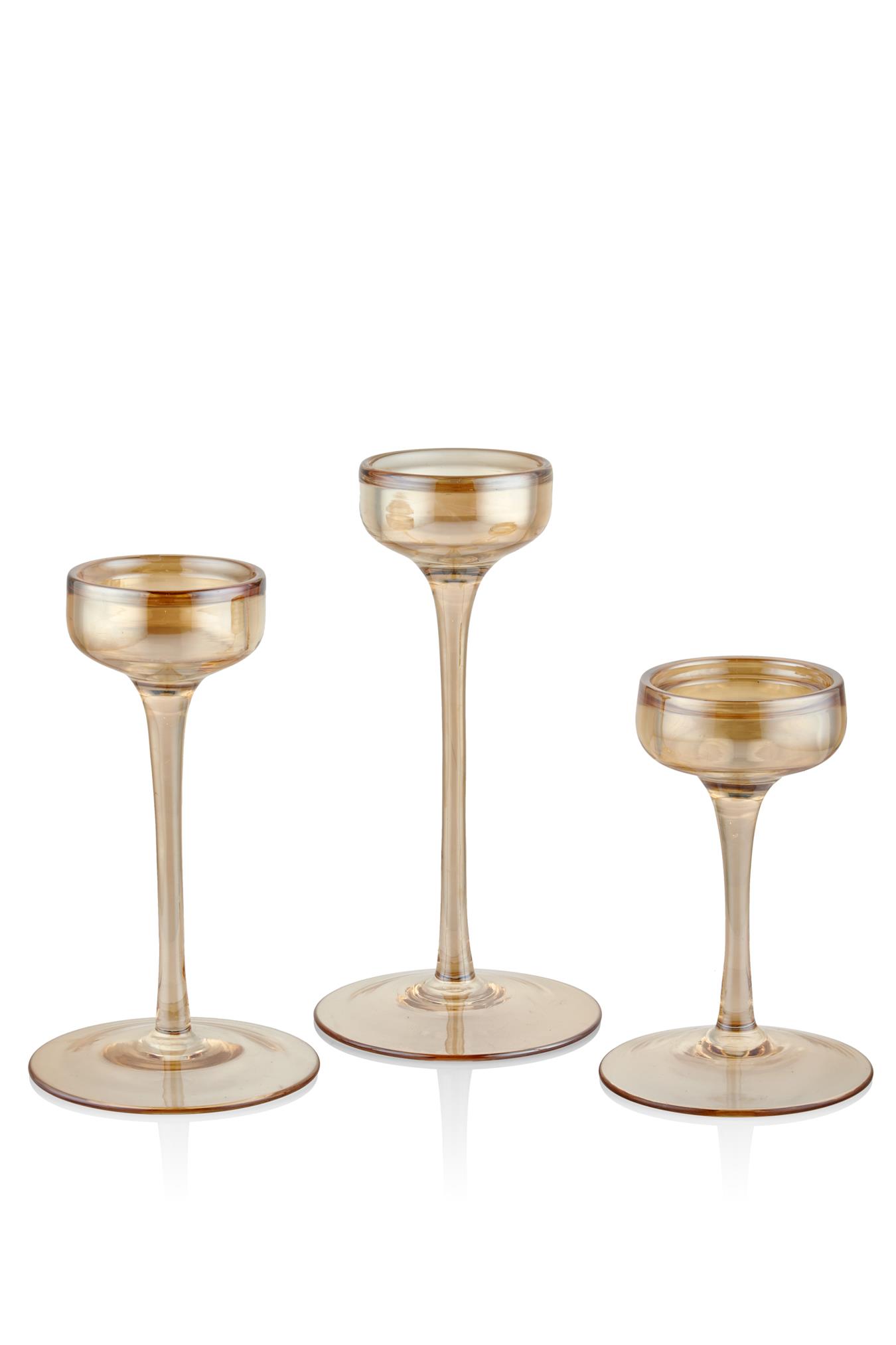 Seta Crystal Amber 3Lü Mumluk Set 24*21*17 Cm Seta Crystal Amber 3Lü Mumluk Set 24*21*17 Cm