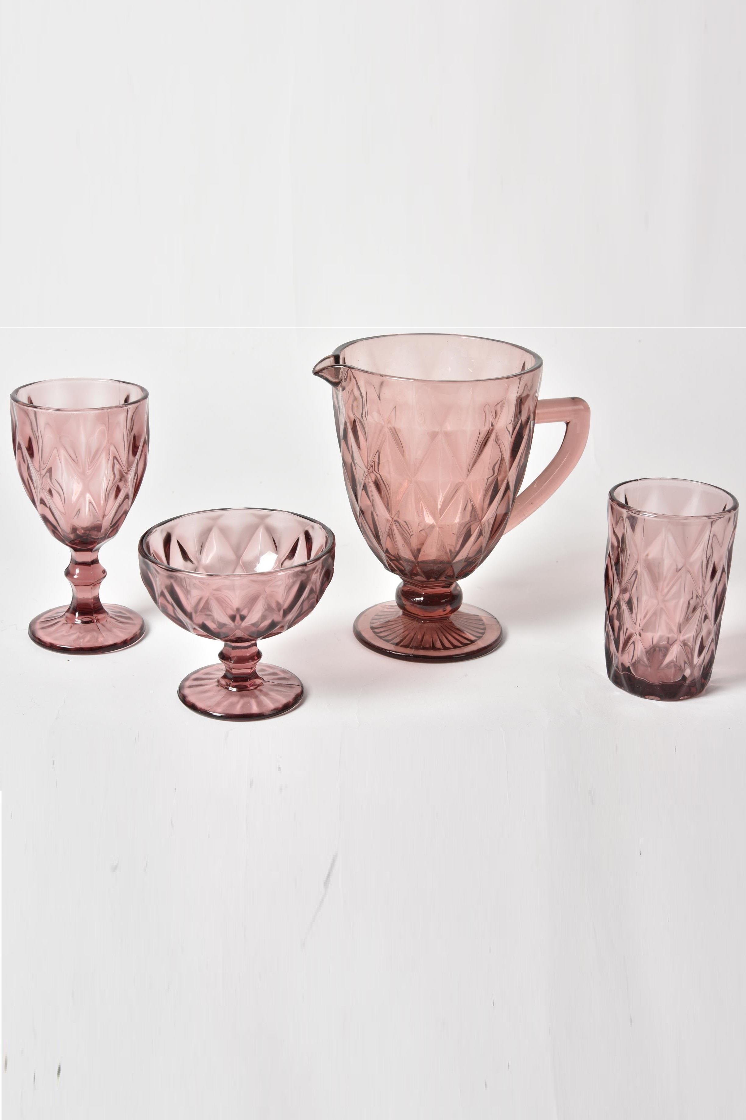 Seta Crystal Colors 6Lı Ayaklı Kase Ekose Desen Pembe Seta Crystal Colors 6Lı Ayaklı Kase Ekose Desen Pembe