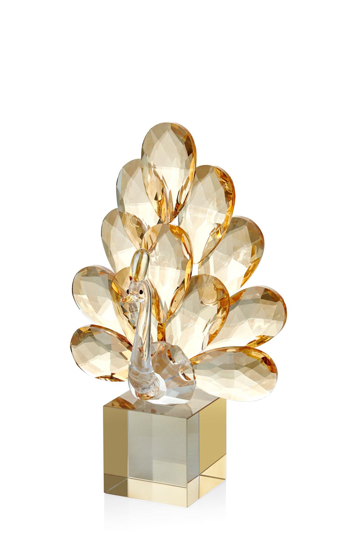 Seta Kristal Küp Kaideli Tavus Kuşu Amber 9*12,5*20 Cm Seta Kristal Küp Kaideli Tavus Kuşu Amber 9*12,5*20 Cm
