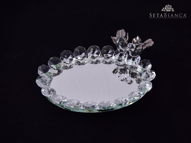 Seta Kristal Kuşlu Lokumluk Oval Ayna Kçk Platin Seta Kristal Kuşlu Lokumluk Oval Ayna Kçk Platin
