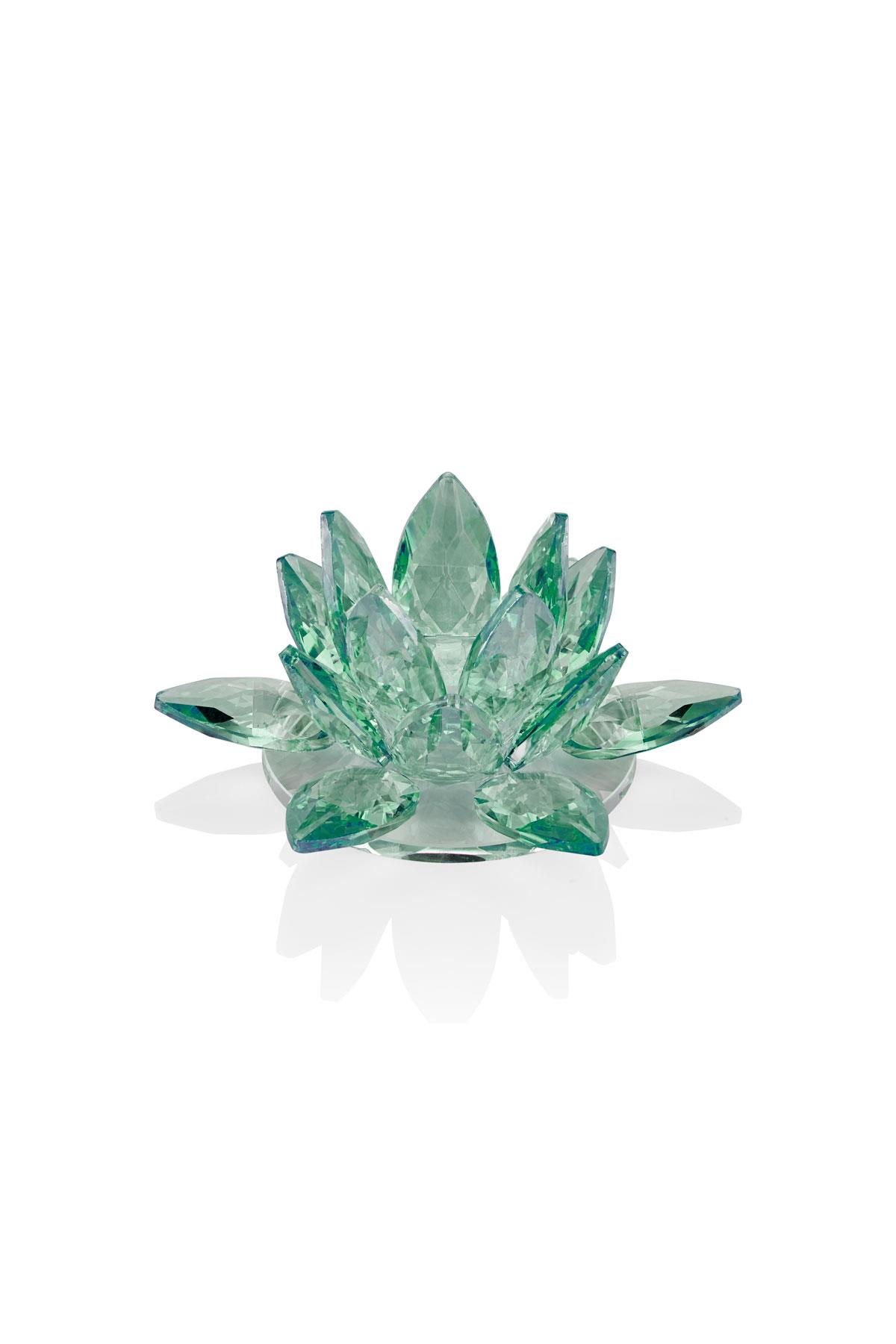 Seta Kristal Lotus Mumluk Yeşil 15*15*7,5 Cm Seta Kristal Lotus Mumluk Yeşil 15*15*7,5 Cm