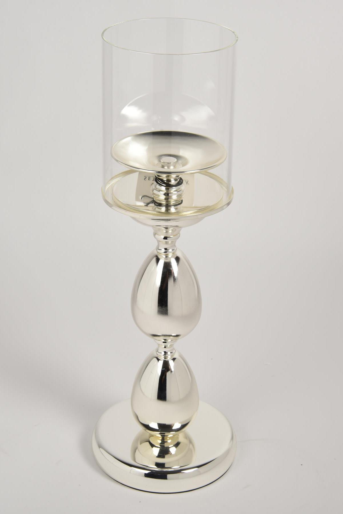 Seta Regina Mumluk Boğumlu Sılver Büyük 15X15X44 Cm Seta Regina Mumluk Boğumlu Sılver Büyük 15X15X44 Cm