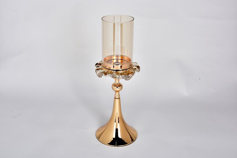 Seta Regina Mumluk Cam Dalga Ağızlı Gold Küçük 42 Cm Seta Regina Mumluk Cam Dalga Ağızlı Gold Küçük 42 Cm