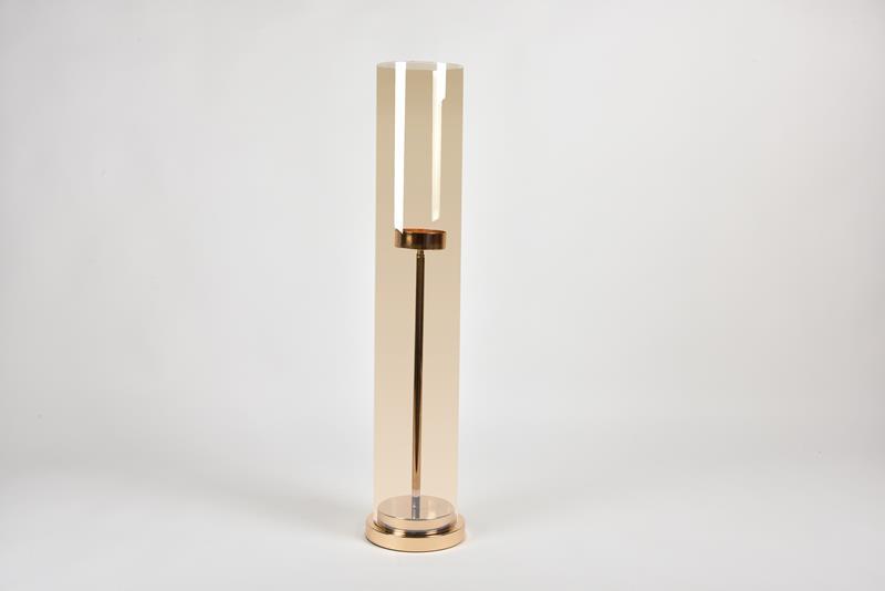 Seta Regina Mumluk Dev Cam Uzun Gold Büyük 17X17X93 Cm Seta Regina Mumluk Dev Cam Uzun Gold Büyük 17X17X93 Cm
