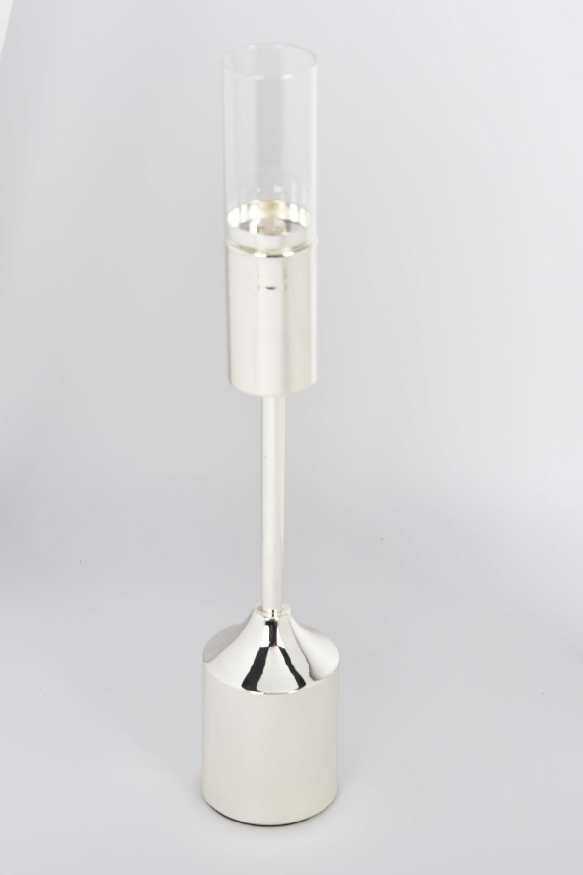 Seta Regina Mumluk Mini Kristal Sılver Gövdeli 46 Cm Seta Regina Mumluk Mini Kristal Sılver Gövdeli 46 Cm