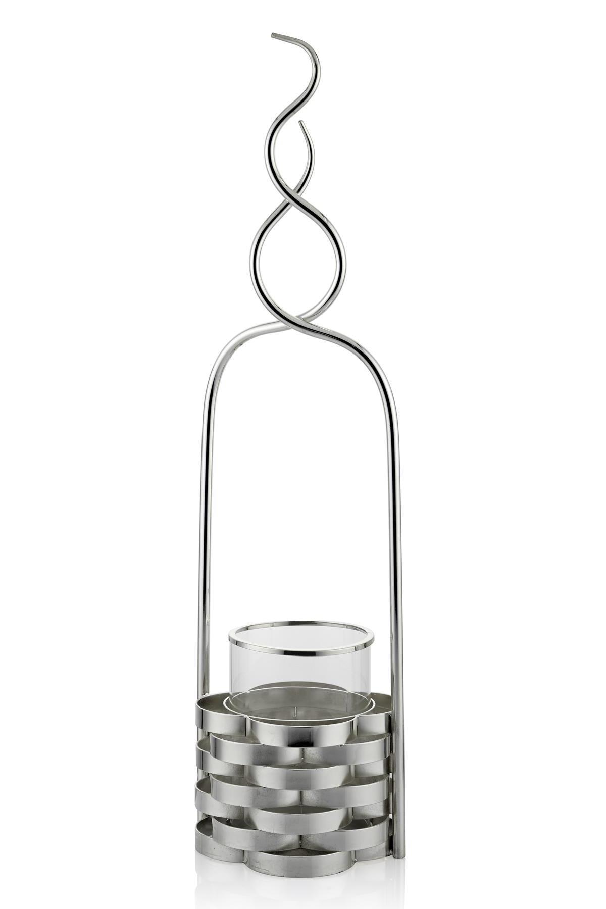 Seta Steel Mumluk Flames Sılver Büyük 75X20X20 Cm Seta Steel Mumluk Flames Sılver Büyük 75X20X20 Cm