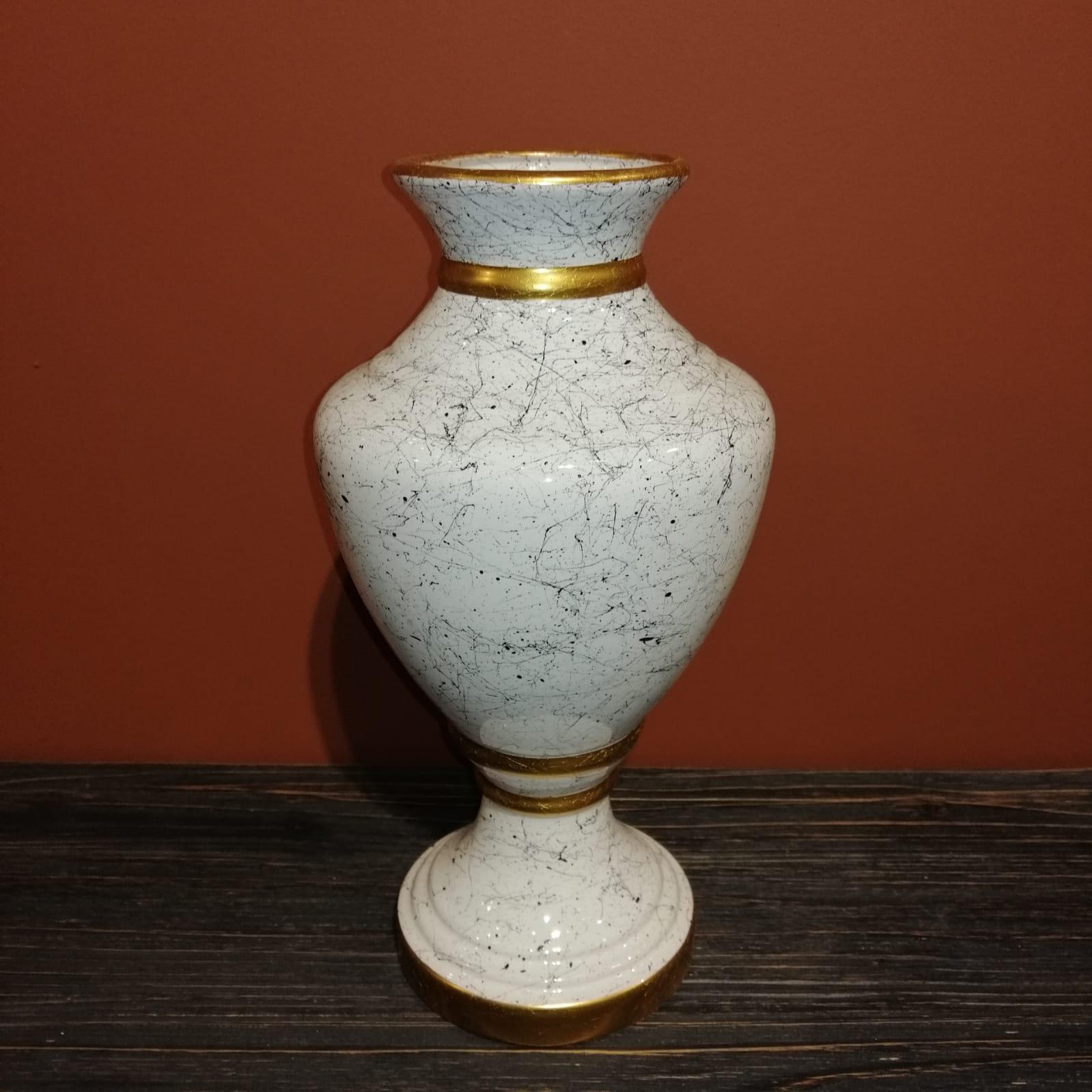 Seta Whıte Marble Vazo 17*33 Cm Seta Whıte Marble Vazo 17*33 Cm