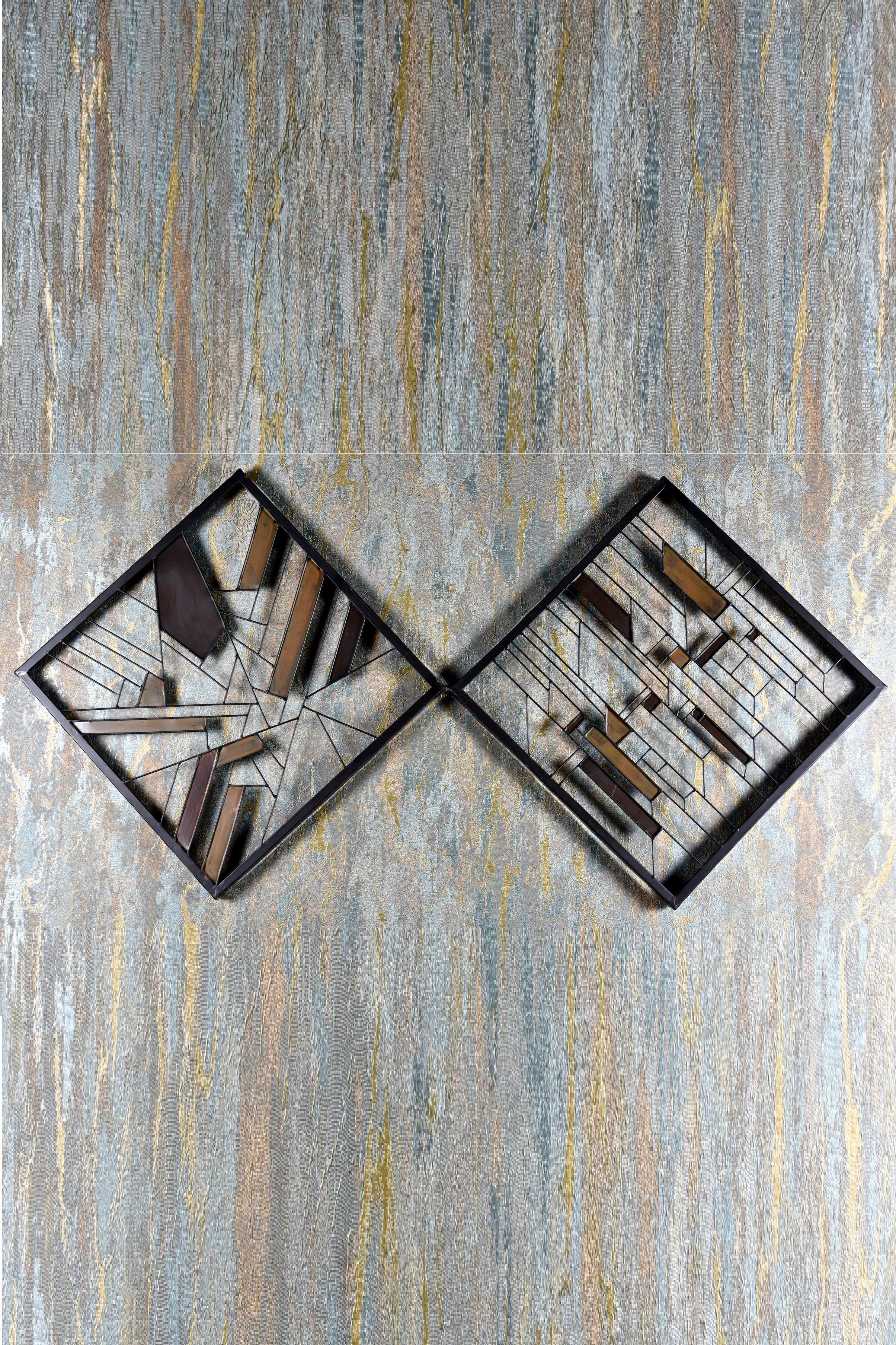 Seta Wooden Lınes 2Li Kare Duvar Dekoru 50*50 Cm Seta Wooden Lınes 2Li Kare Duvar Dekoru 50*50 Cm