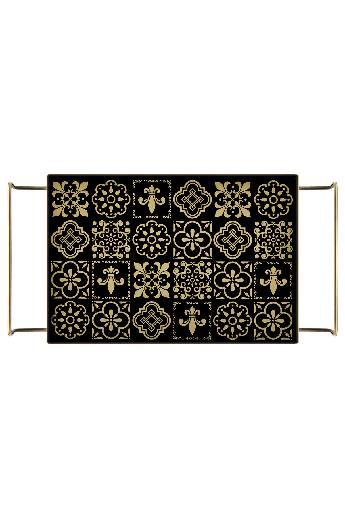Setabianca Bronz Renkli Kulplu Sunum Tepsisi 23*42Cm Setabianca Bronz Renkli Kulplu Sunum Tepsisi 23*42Cm