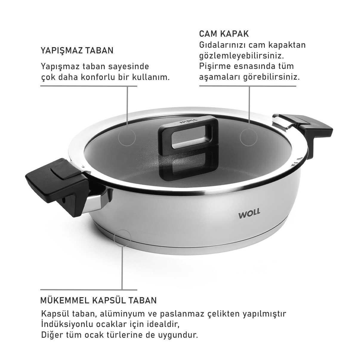 Woll Concept Çelik Sığ Tencere 28 Cm Woll Concept Çelik Sığ Tencere 28 Cm